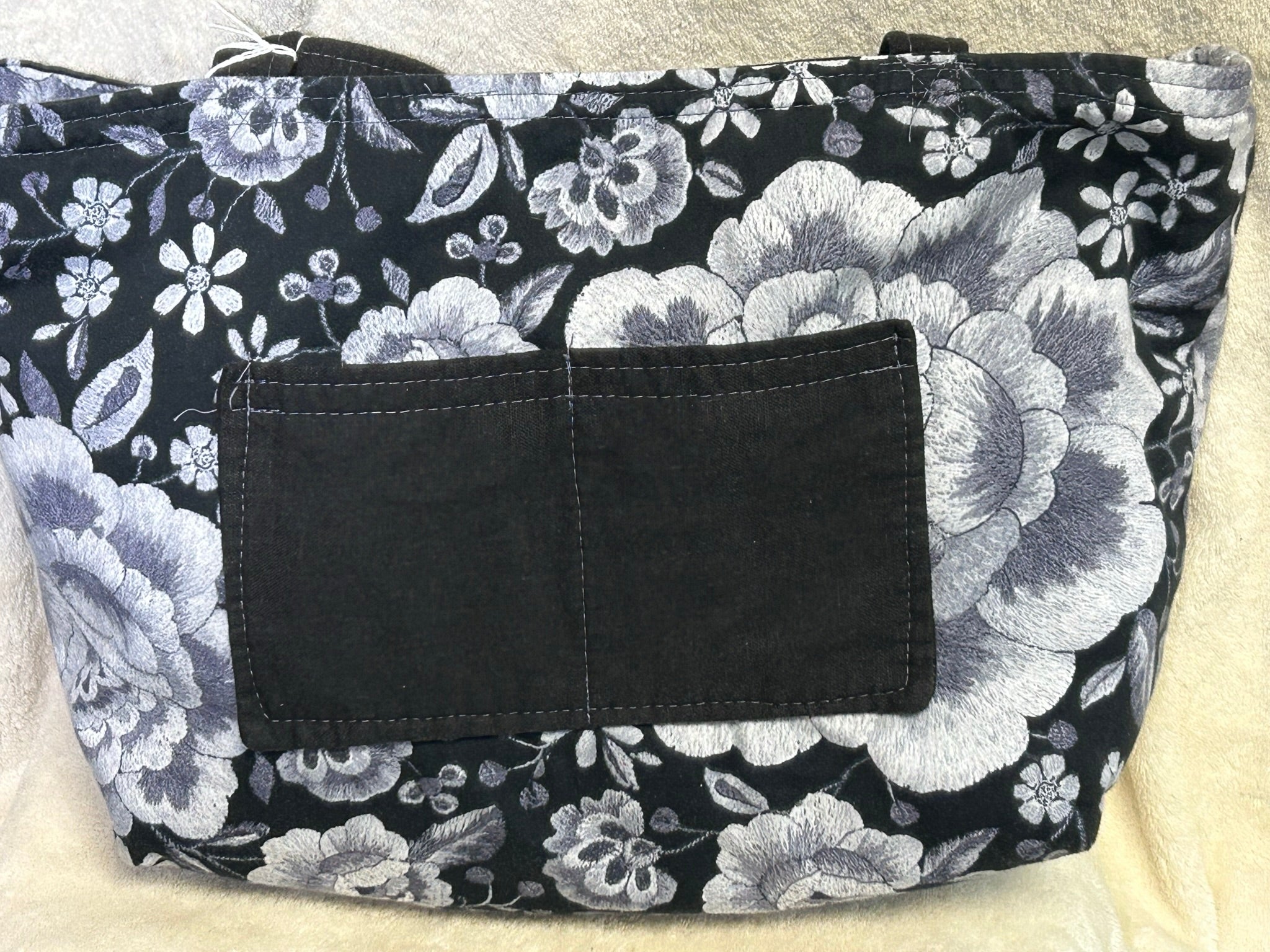 Black and white flower bag sale